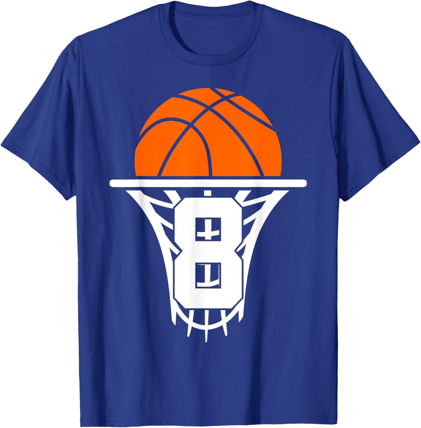 8 Years Basketball 8th Birthday T-Shirt - T-Shirt | Royal