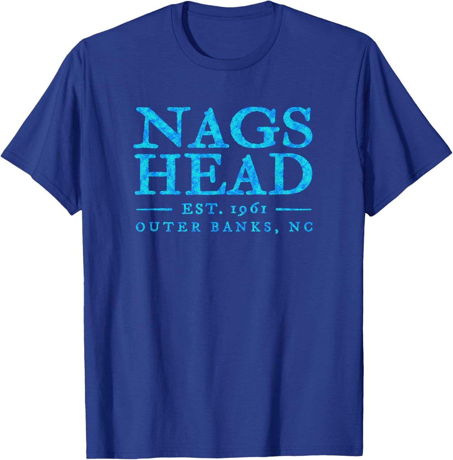 Nags Head North Carolina Colorful Text OBX Souvenir T-Shirt - T-Shirt | Royal