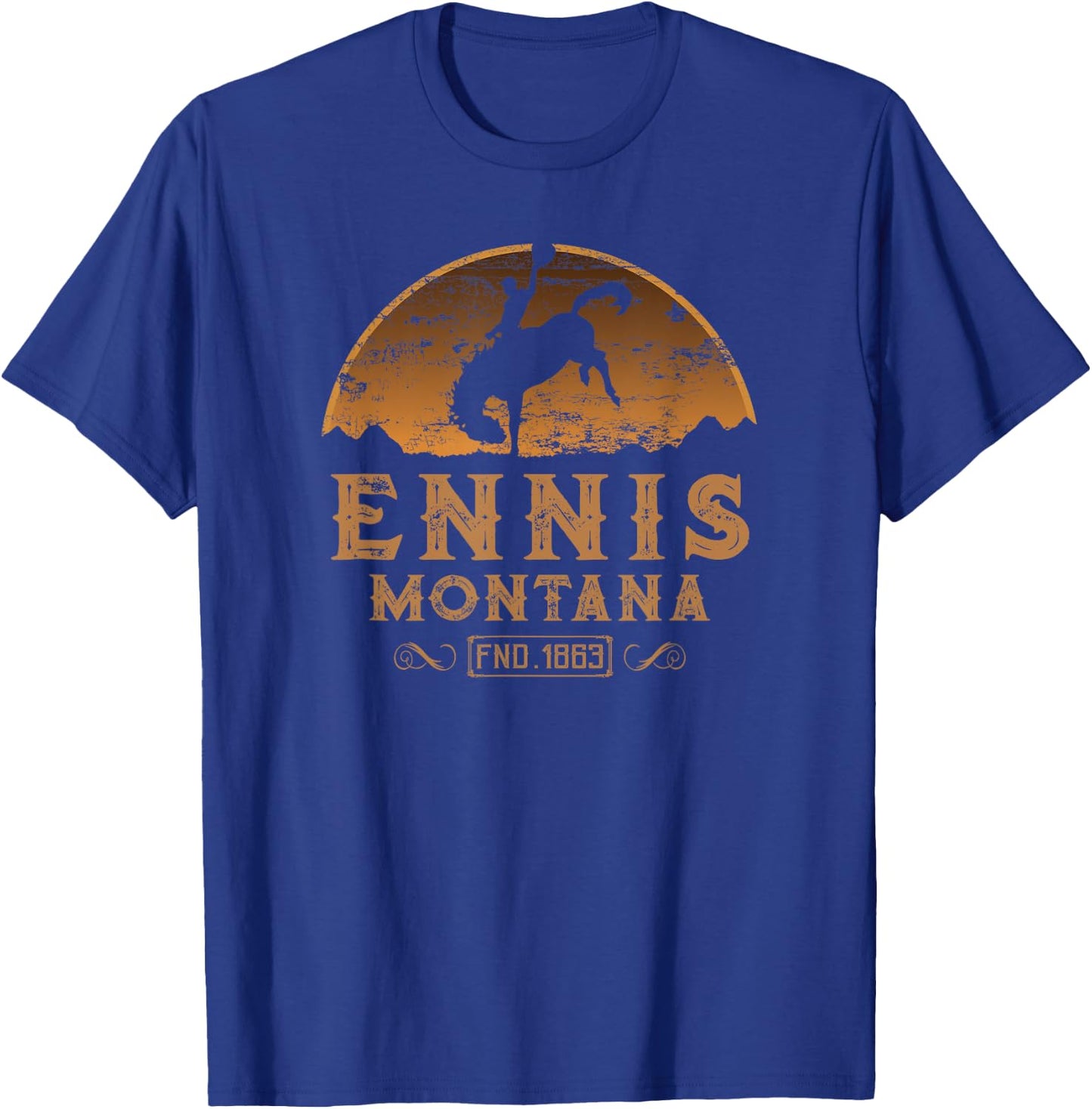 Ennis Montana MT Wild West Rodeo Cowboy T-Shirt - T-Shirt | Royal