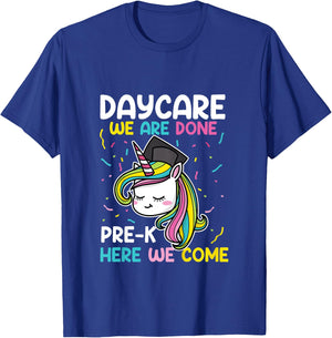Kids Daycare Graduation Unicorn Last Day of School Kids T-Shirt - T-Shirt | Royal