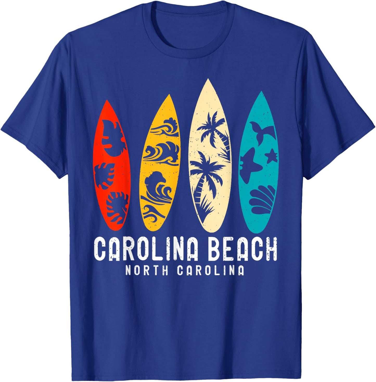 Vintage Carolina Beach North Carolina Beach Surfing T-Shirt - T-Shirt | Royal