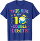 This Girl Is Now 10 Double Digits 10th Birthday Volleyball T-Shirt - T-Shirt | Royal