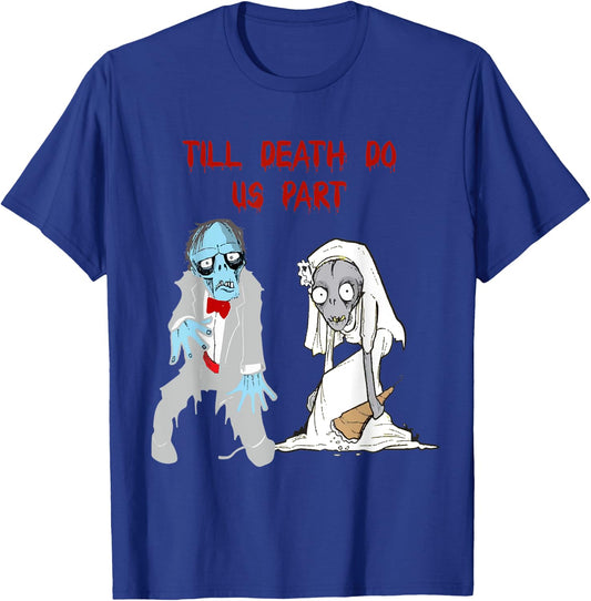 Zombie Bride Groom Matching Couples Gifts Horror Film T-Shirt - T-Shirt | Royal