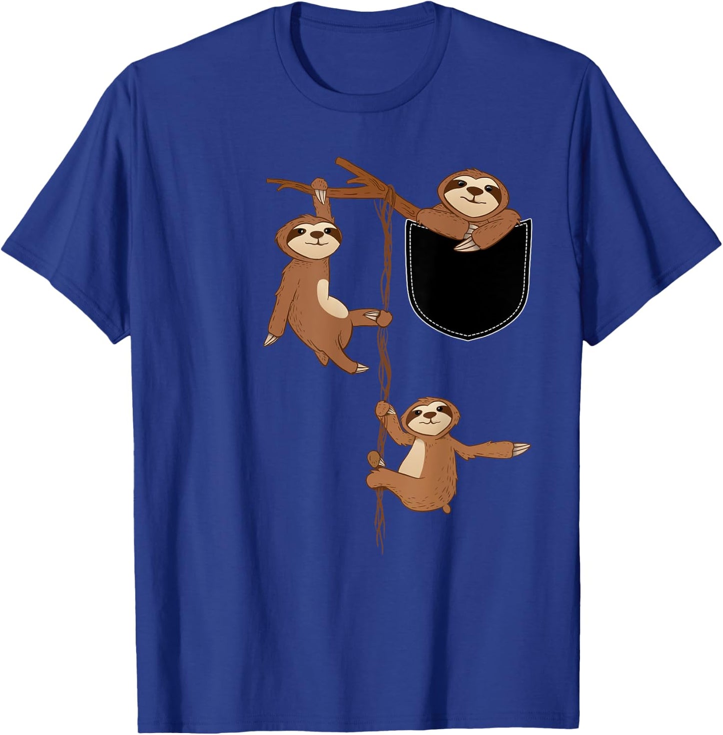 Happy Family Sloth In A Tree - Wildlife Animal Lover T-Shirt - T-Shirt | Royal