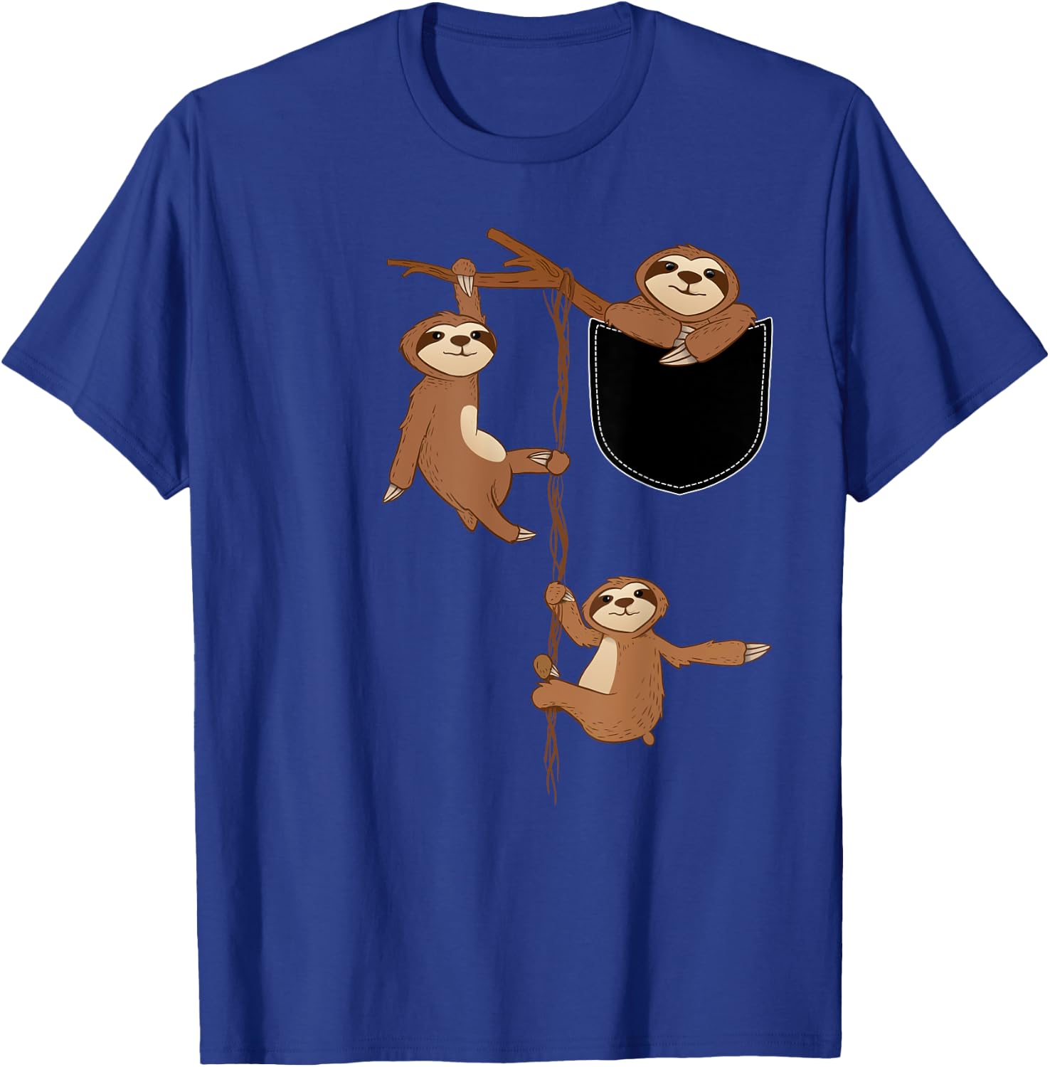 Happy Family Sloth In A Tree - Wildlife Animal Lover T-Shirt - T-Shirt | Royal