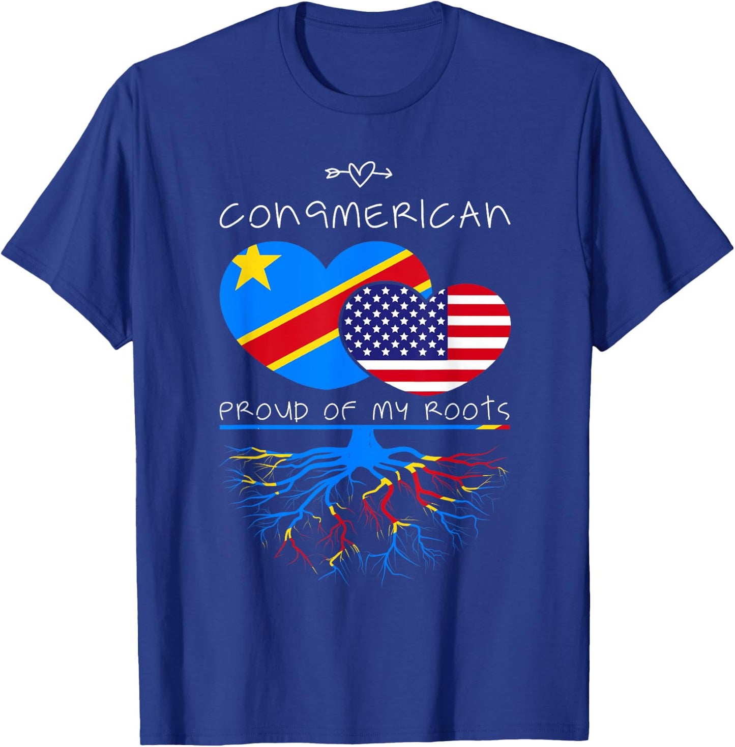 DR Congo USA Proud Of Both Countries Congmerican T-Shirt - T-Shirt | Royal