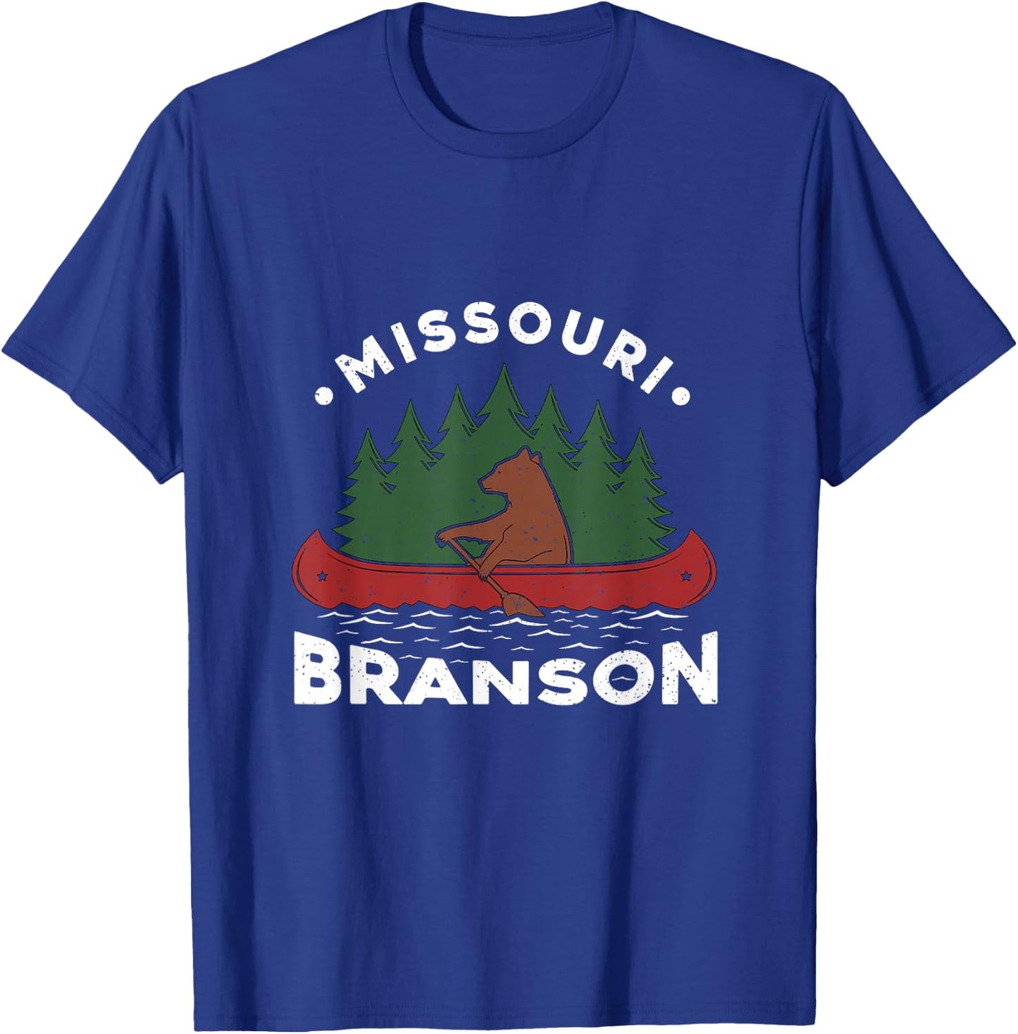 Funny Branson Missouri Bear Vintage Camping Rowing Souvenir T-Shirt - T-Shirt | Royal