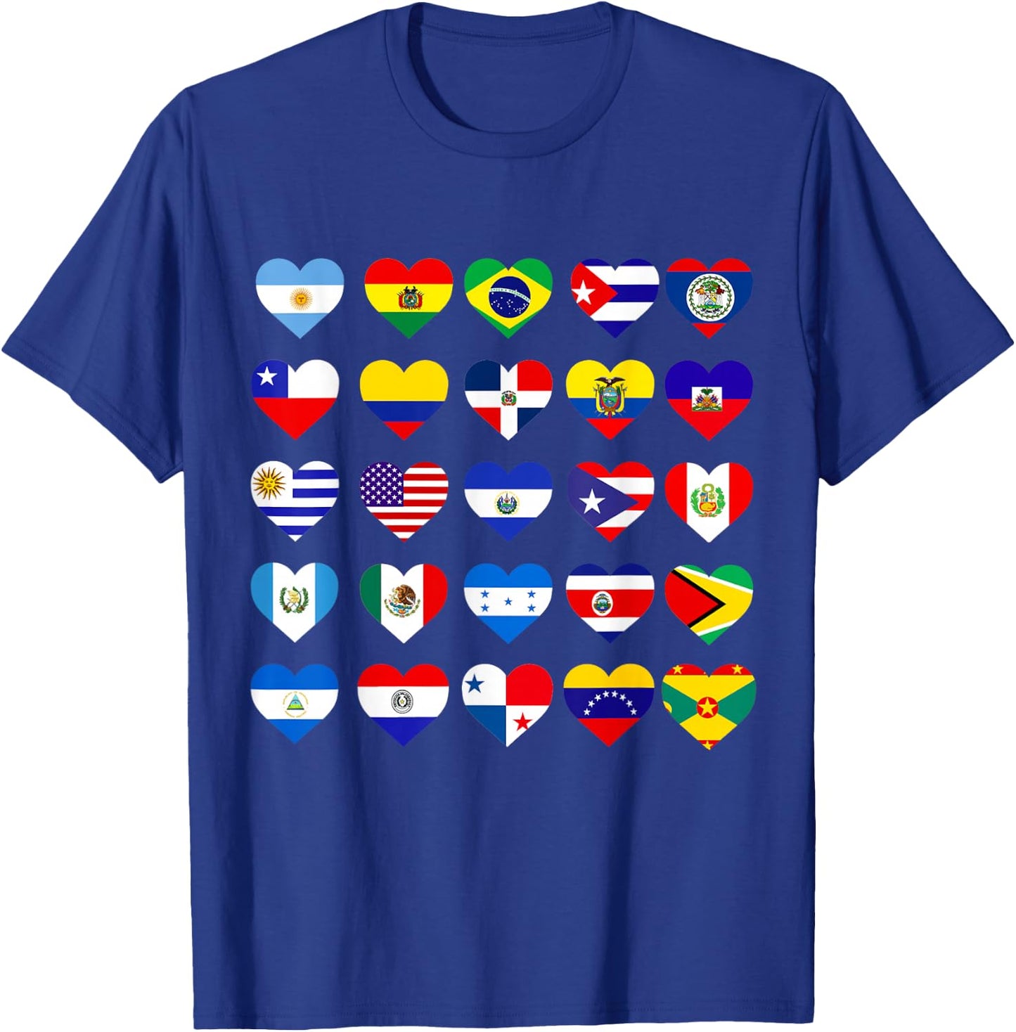 Mes de la Herencia Hispana Camiseta All Latin American Flags Countries Hispanic Latino Pride , Black T-Shirt - T-Shirt | Royal