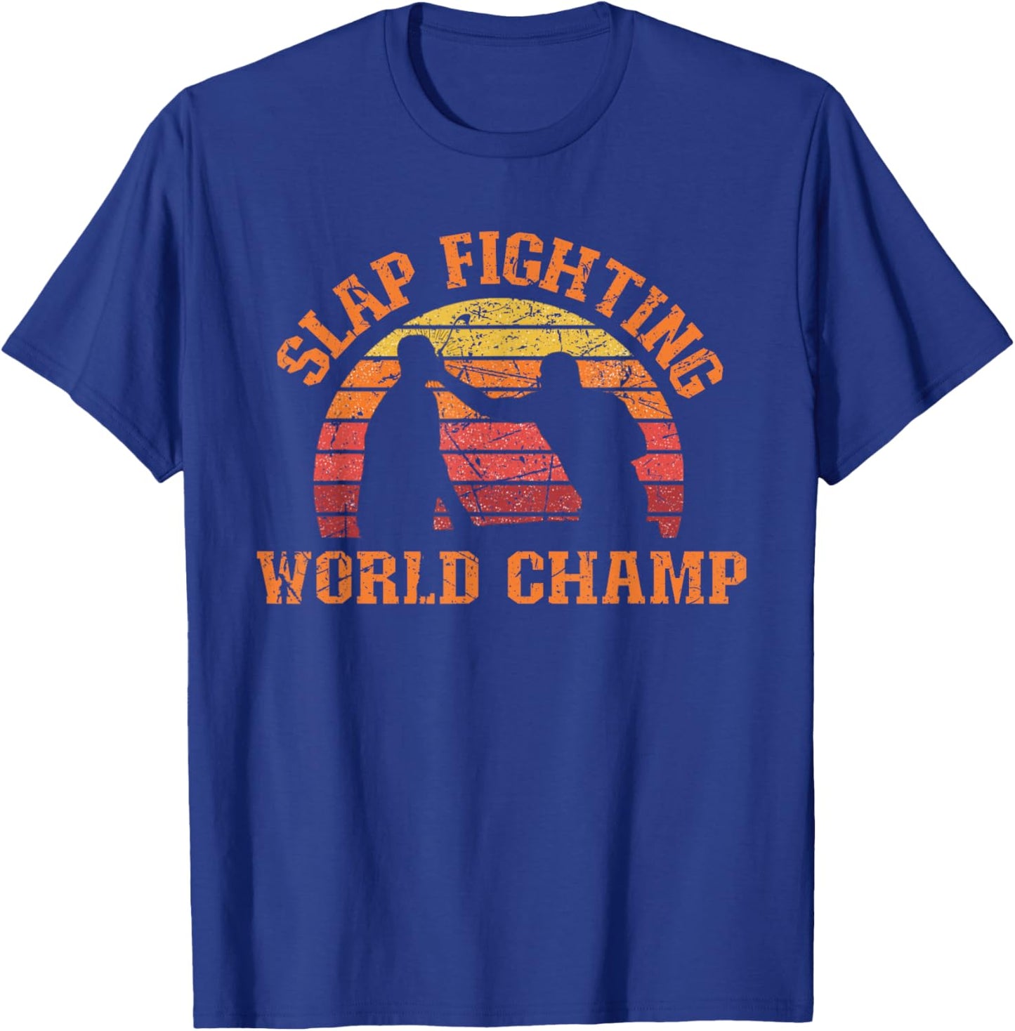 Retro Vintage Silhouette Slap Fighting T-Shirt - T-Shirt | Royal