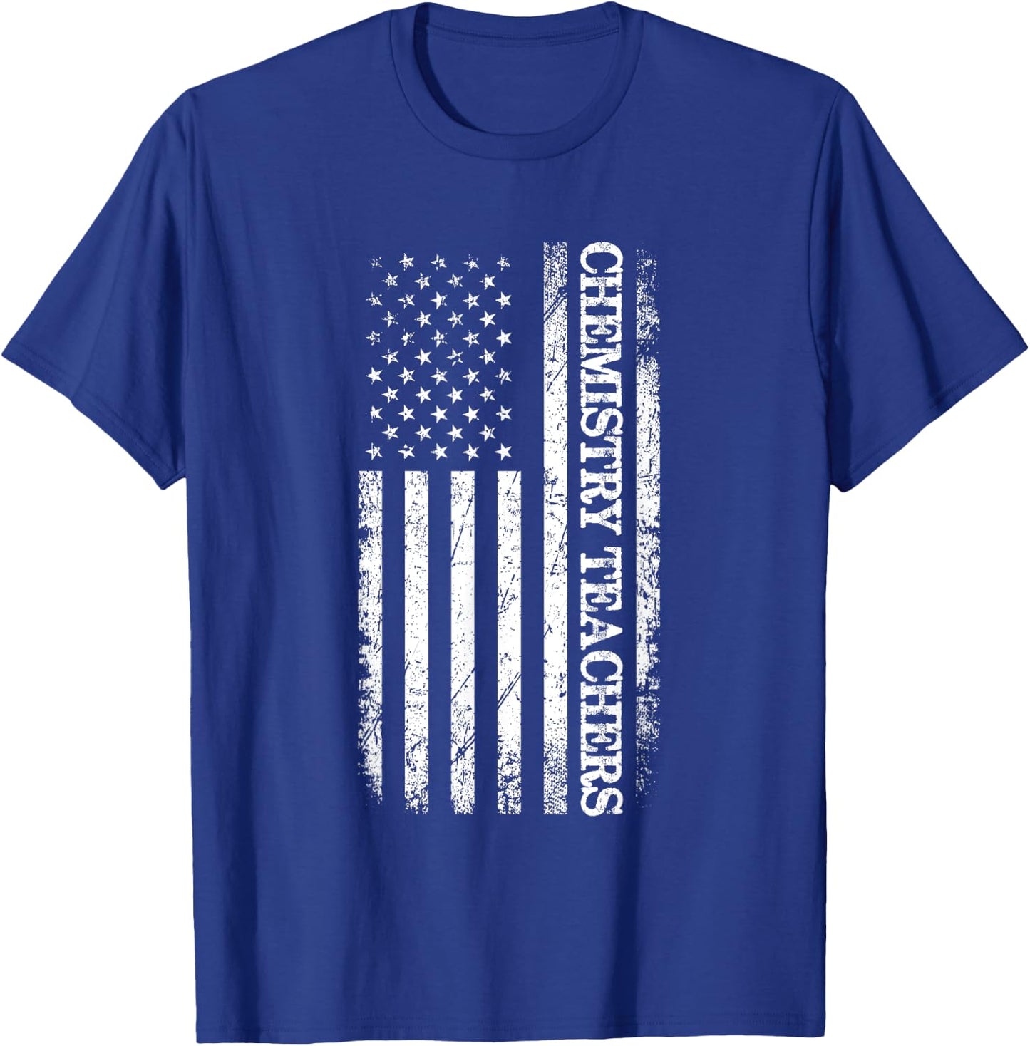 Chemistry Teachers American Flag Funny Chemist & Chemistry T-Shirt - T-Shirt | Royal