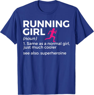 Running Girl Definition Funny Runner T-Shirt - T-Shirt | Royal