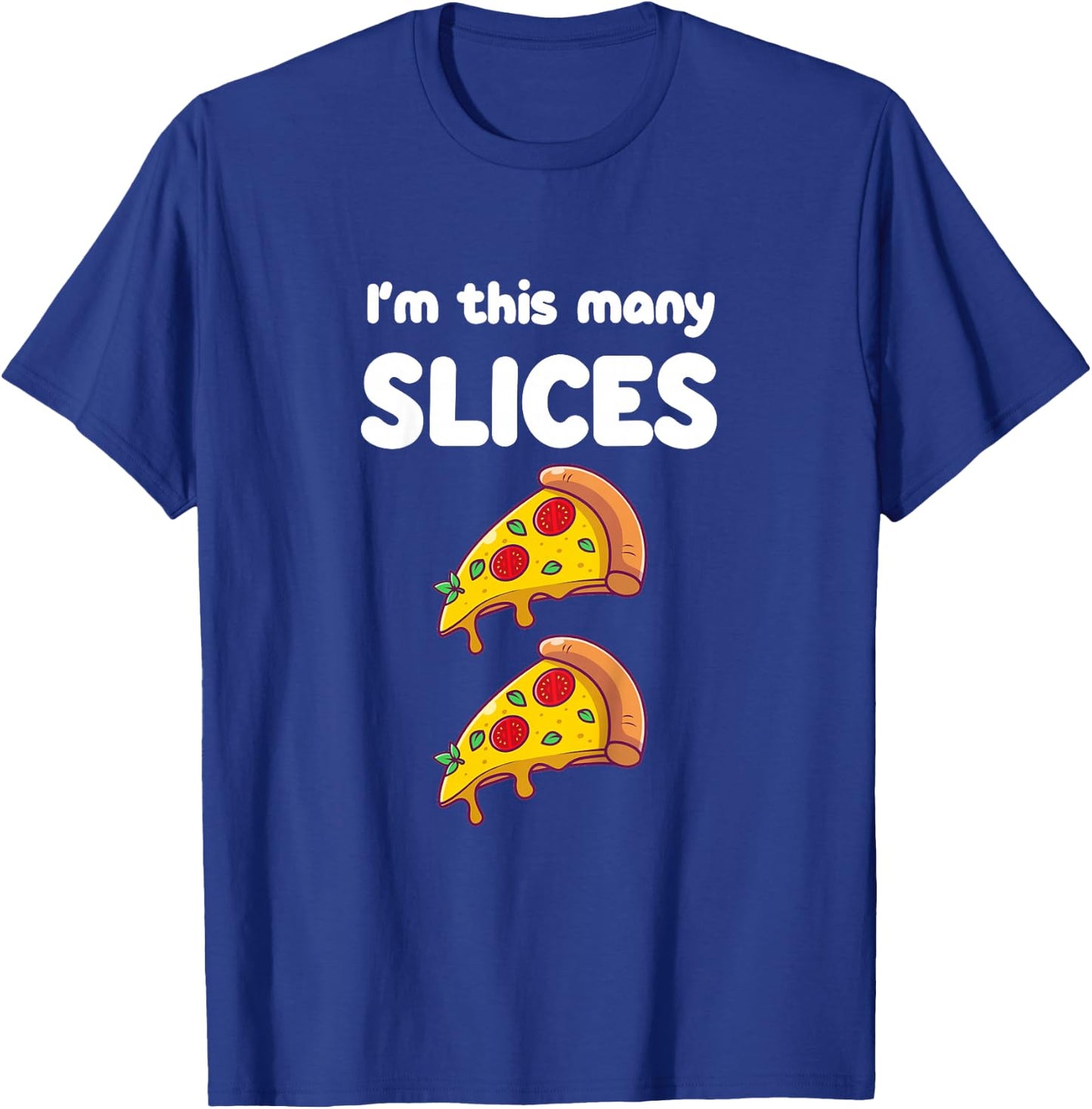 Cute Pizza 2nd Birthday I'm This Many Slices 2-Year-Old T-Shirt - T-Shirt | Royal