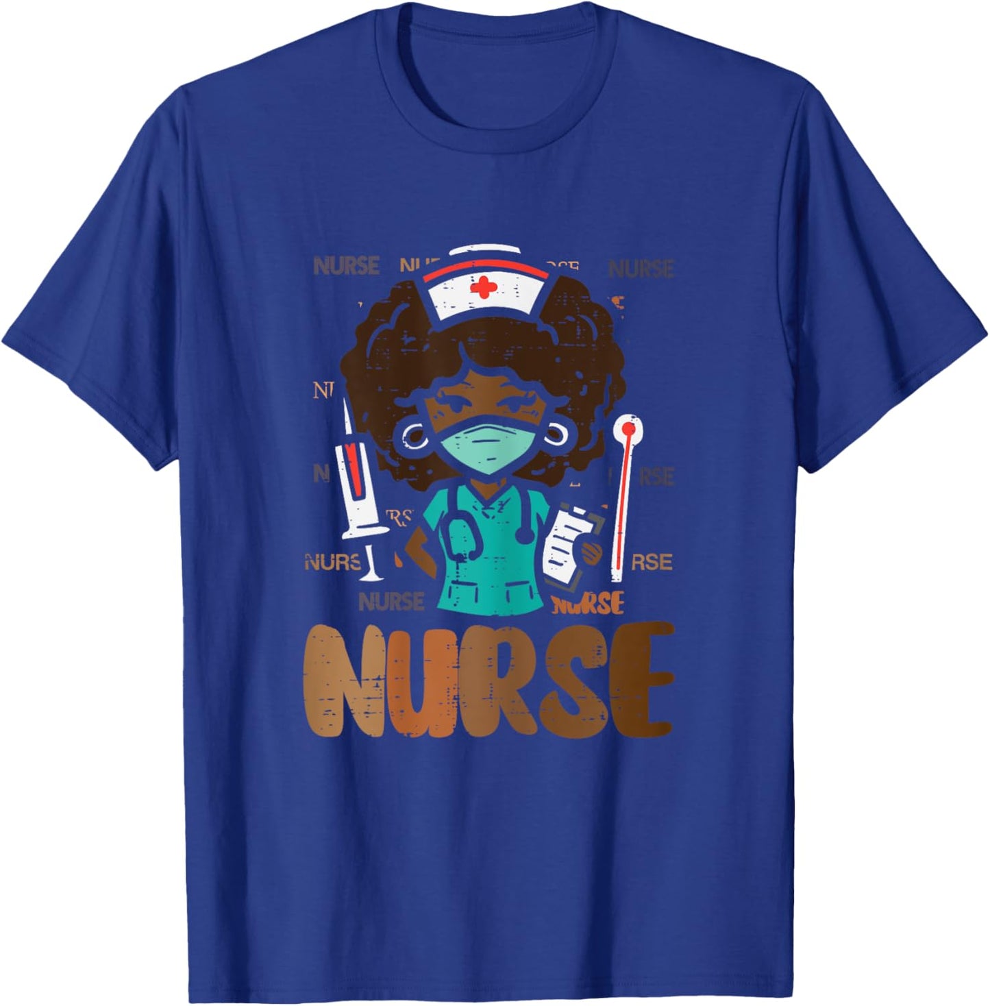 Black History Afro Nurse African Nursing Scrub Top Women T-Shirt - T-Shirt | Royal