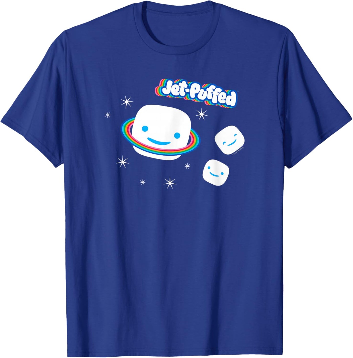 Jet-Puffed Marshmallow Galaxy Rainbow Planet Cute Logo T-Shirt - T-Shirt | Royal
