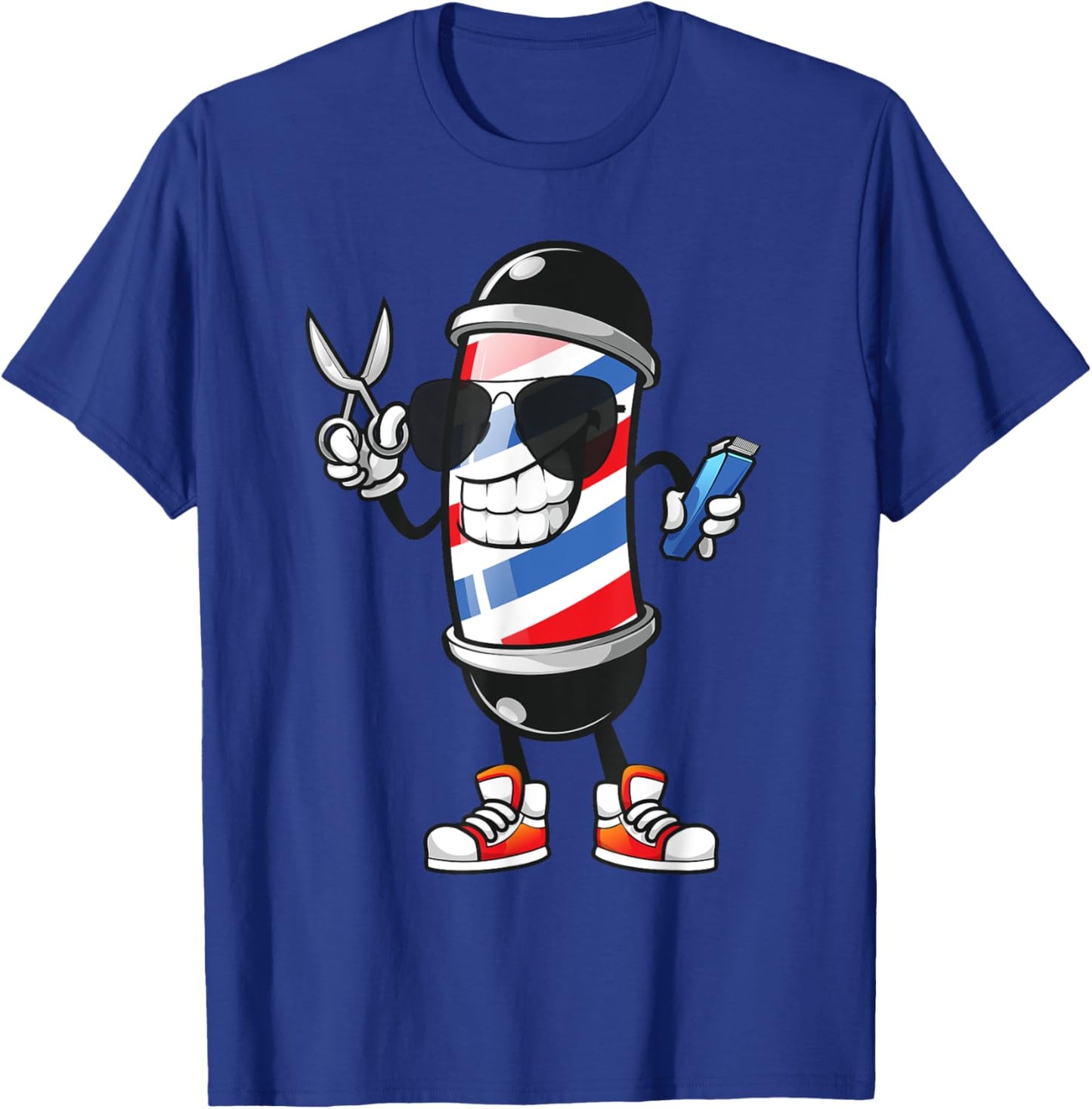 Cute Barber Pole Women Barbershop Haircut Barber T-Shirt - T-Shirt | Royal