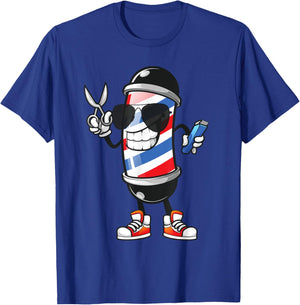 Cute Barber Pole Women Barbershop Haircut Barber T-Shirt - T-Shirt | Royal