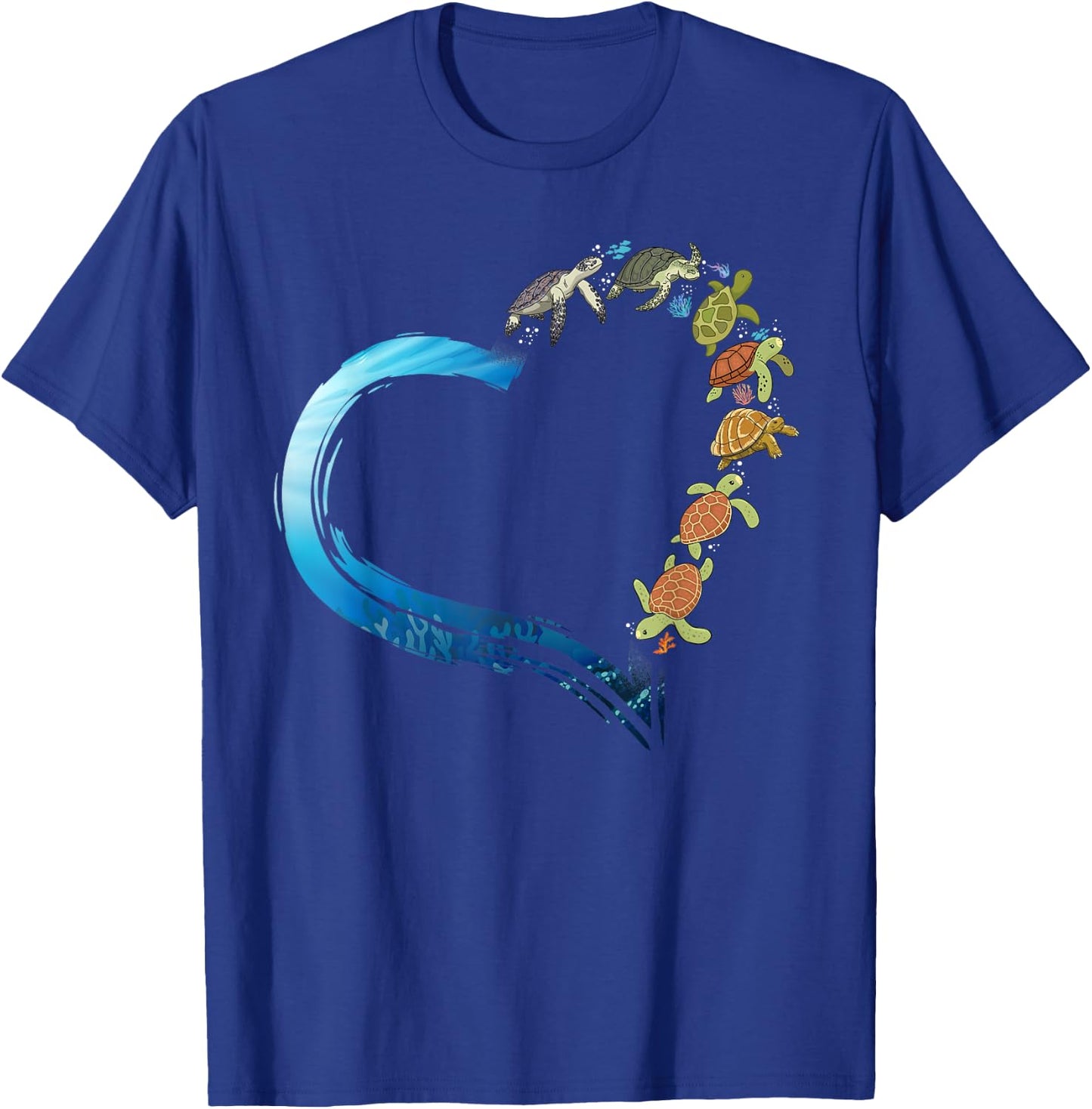 Sea Turtle Tortoise Heart T-Shirt - T-Shirt | Royal