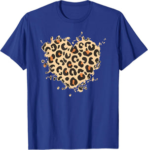 Leopard Print Heart T-Shirt - T-Shirt | Royal