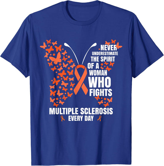 Multiple Sclerosis Butterfly MS Warrior Women T-Shirt - T-Shirt | Royal