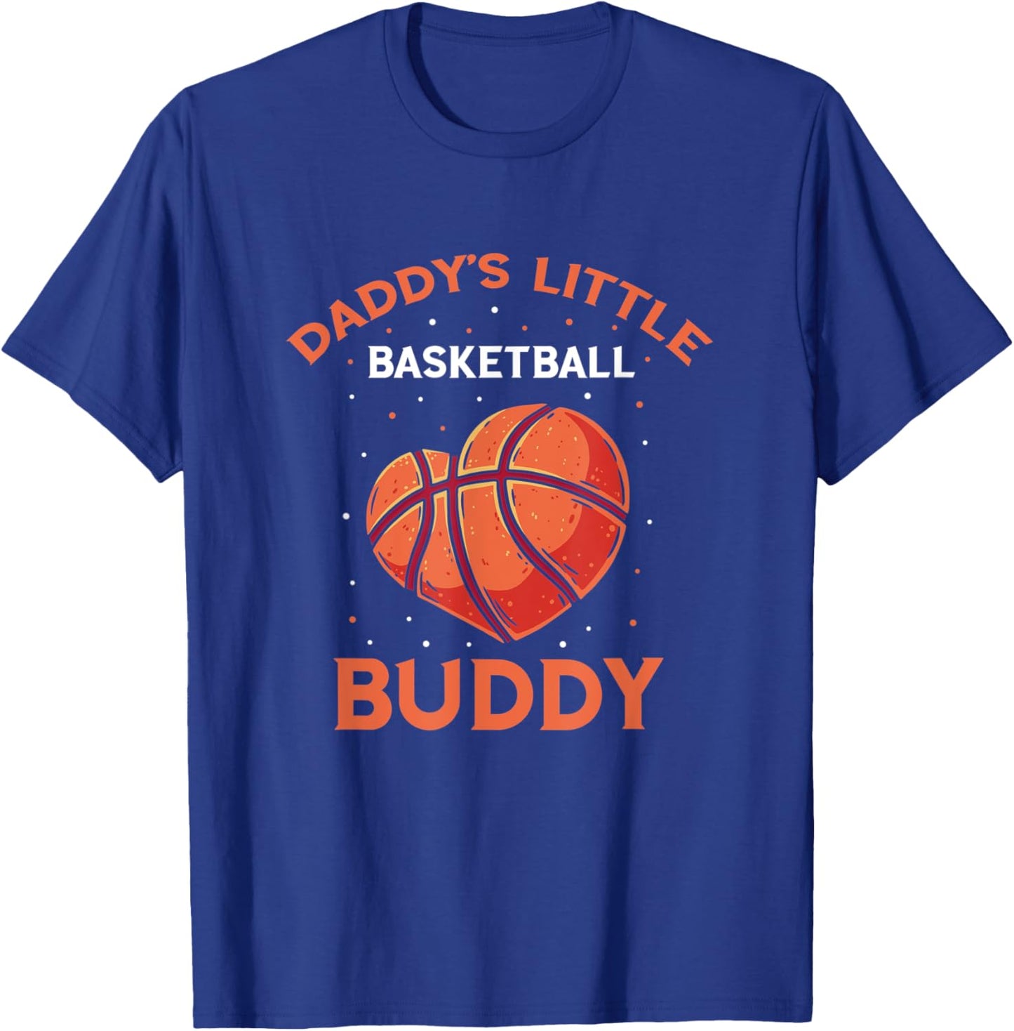 Basketball Daddy's Little Buddy Bball Heart Basketball Team T-Shirt - T-Shirt | Royal