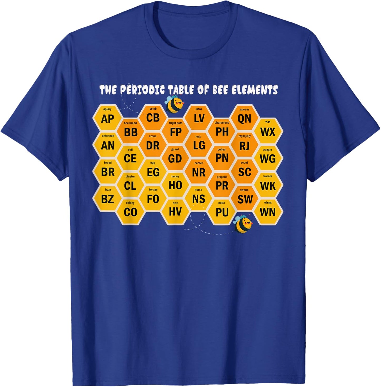 Beekeeper Periodic Table Beekeeping Bee Apiary Honey Lover T-Shirt - T-Shirt | Royal
