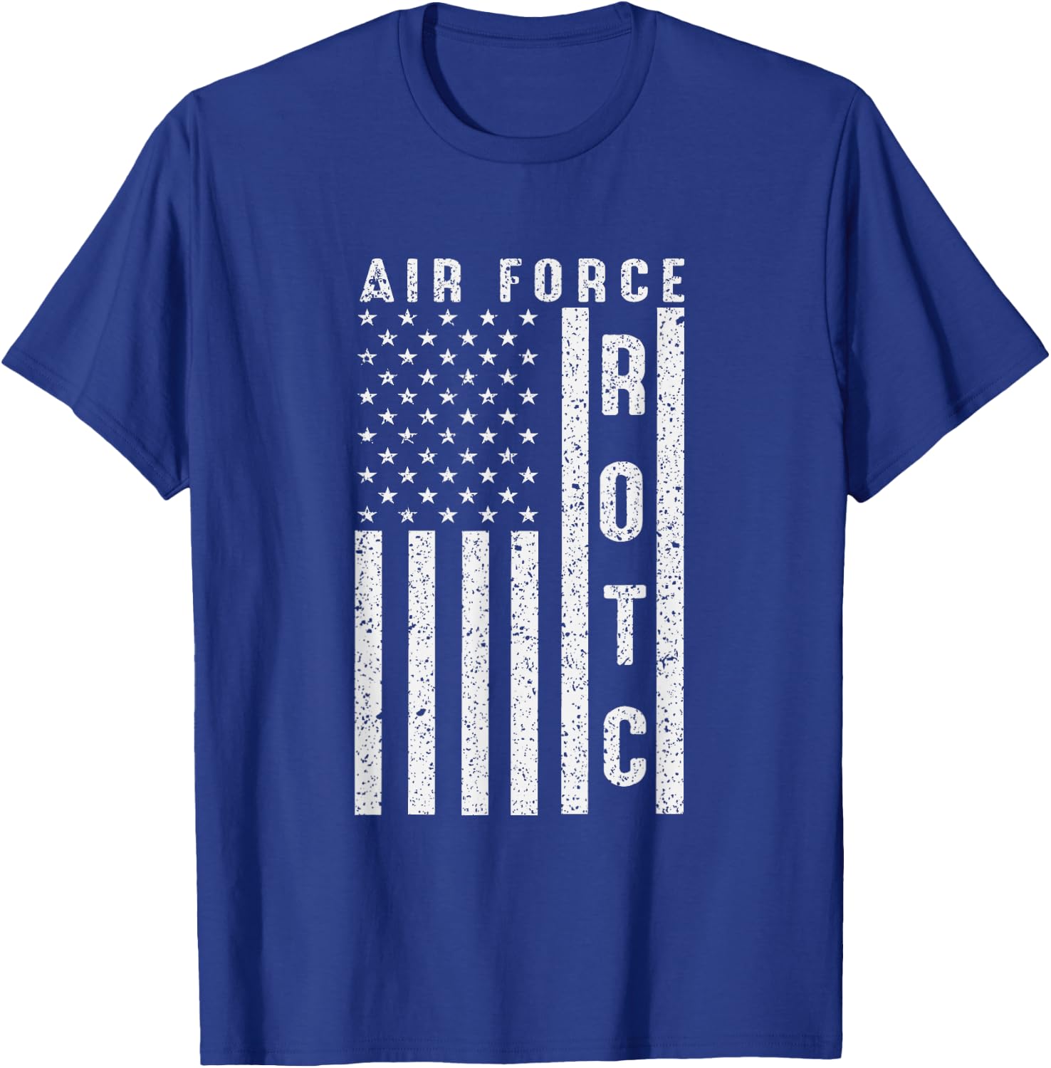 Air Force ROTC USAF ROTC USA Flag Distressed T-Shirt - T-Shirt | Royal