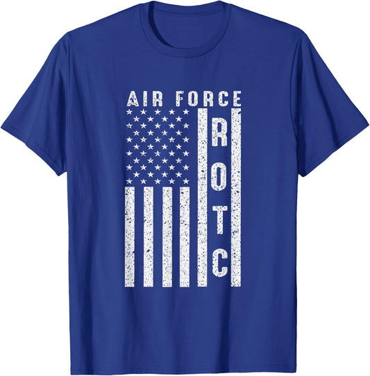 Air Force ROTC USAF ROTC USA Flag Distressed T-Shirt - T-Shirt | Royal