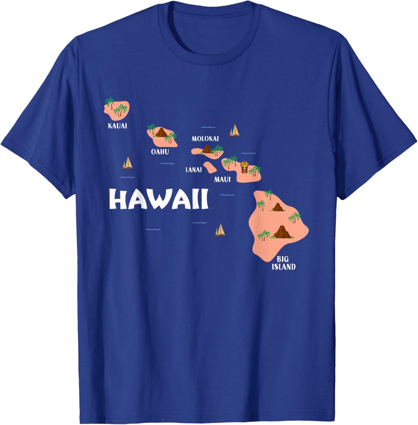 Map Vintage Souvenir Hawaiian Islands T-Shirt - T-Shirt | Royal