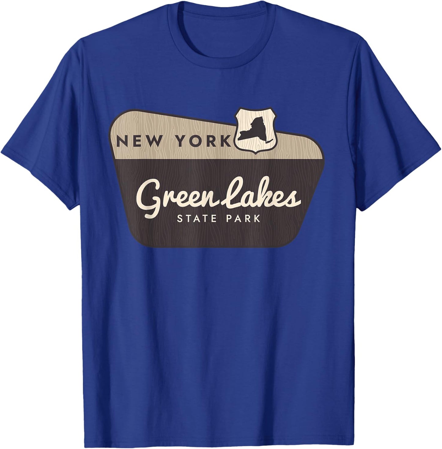Green Lakes State Park New York Welcome Sign Vacation T-Shirt - T-Shirt | Royal