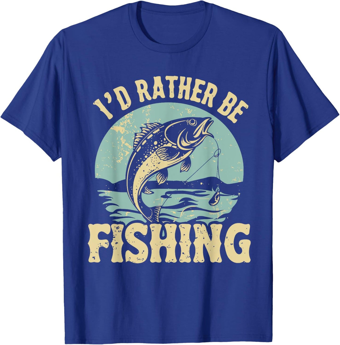 I'd Rather Be Fishing Men Women Kids Fishing Father's Day T-Shirt - T-Shirt | Royal