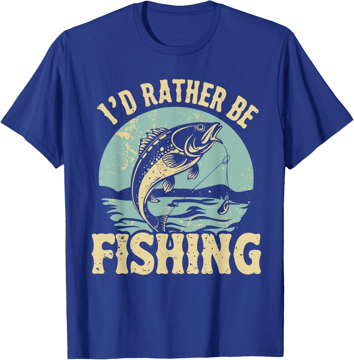 I'd Rather Be Fishing Men Women Kids Fishing Father's Day T-Shirt - T-Shirt | Royal