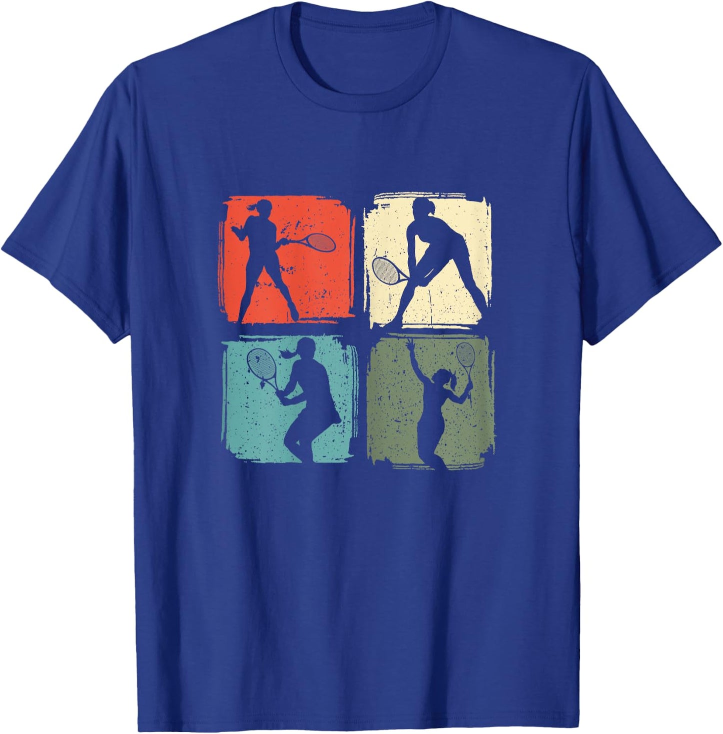 Tennis Play Funny Retro Tennis Player Woman Girls T-Shirt - T-Shirt | Royal