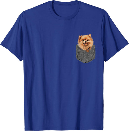 Dog in Pocket Pomeranian T-Shirt - T-Shirt | Royal