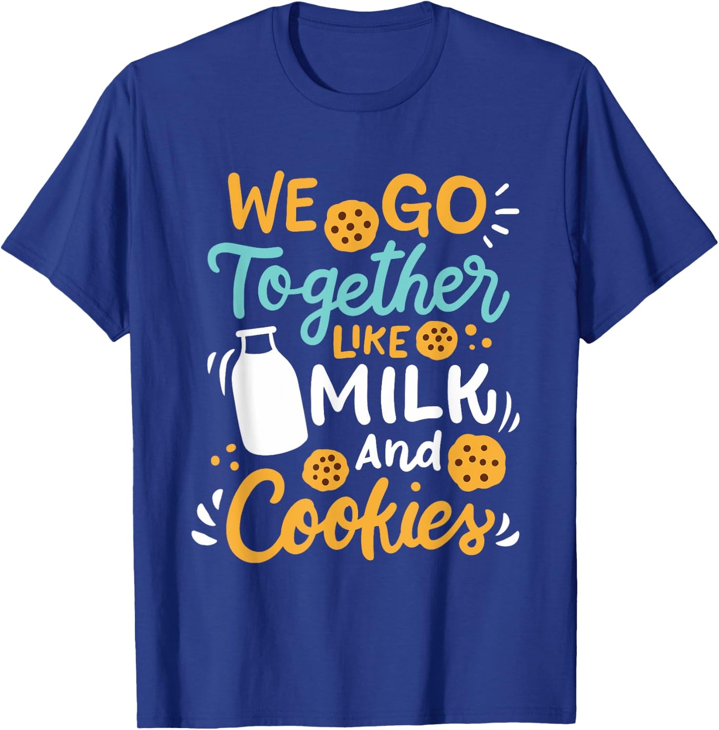 Baking Milk And Cookies Couple T-Shirt - T-Shirt | Royal