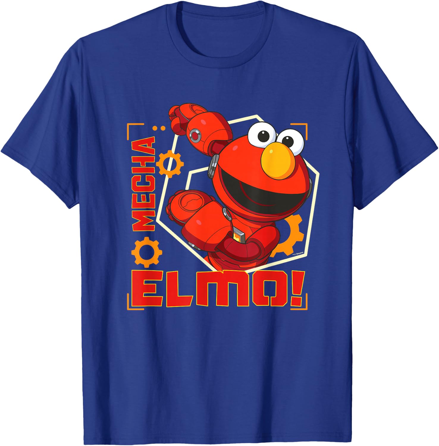 Sesame Street Mecha Builders Mecha Elmo! T-Shirt - T-Shirt | Royal