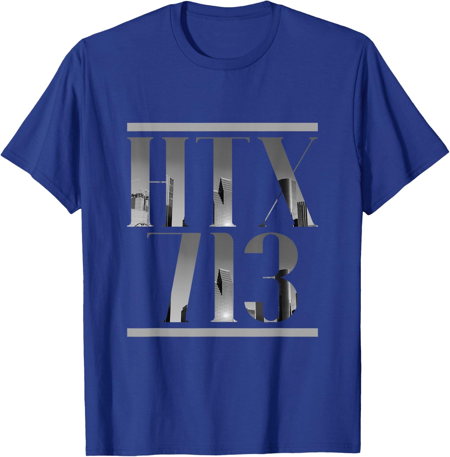 HTX 713 Houston Strong H-Town Vibe Houston skyline Texas T-Shirt - T-Shirt | Royal