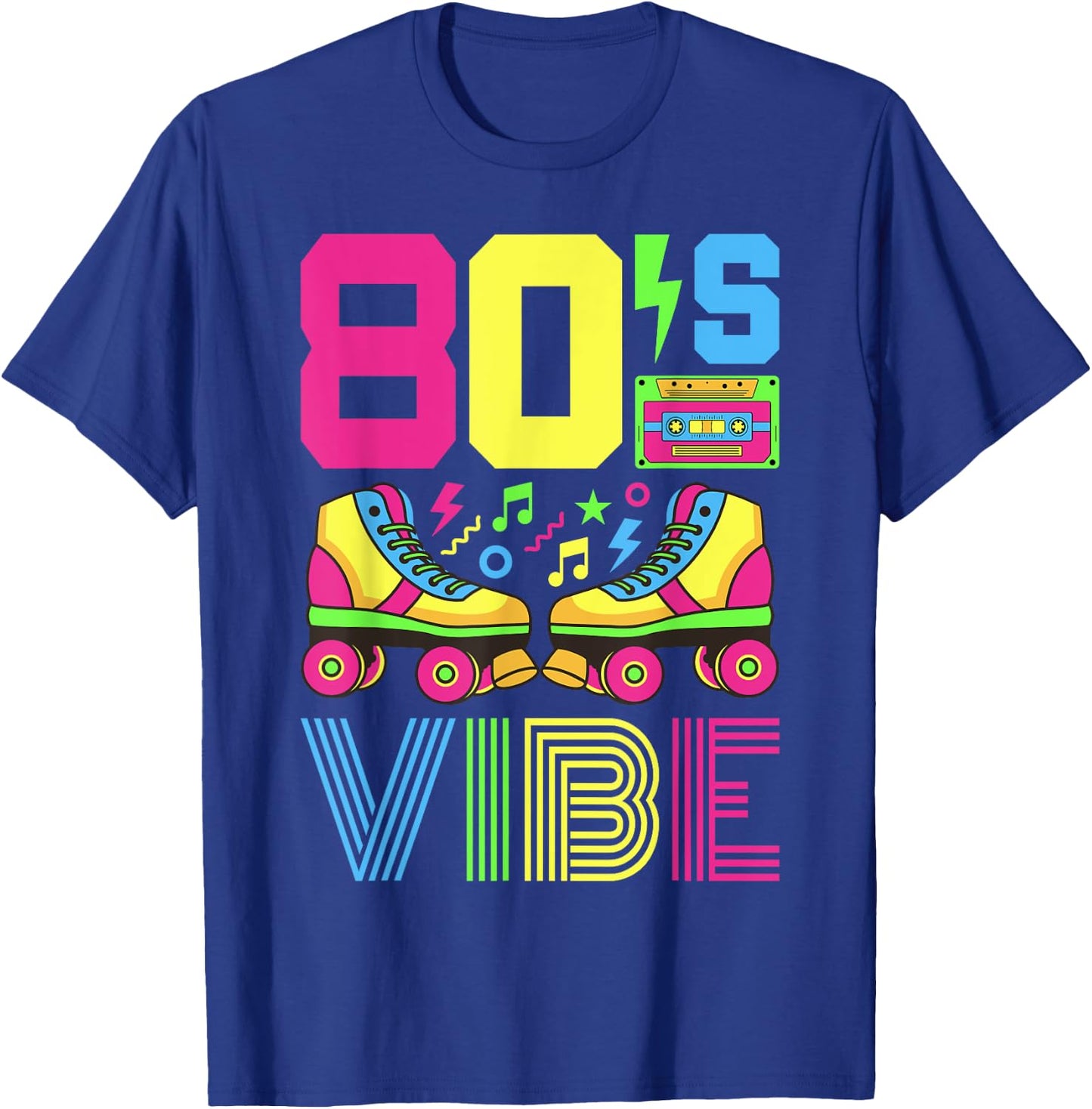 80s Themed Clothes & Outfits Girls Kids 80s Vibe 1980s Fashion Theme Party Outfit Eighties Costume Black Classic Fit Short Sleeve Small T-Shirt - T-Shirt | Royal