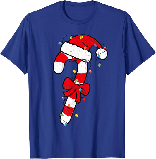 Christmas Candy Cane Santa Xmas Kids Toddler Youth Women Men T-Shirt - T-Shirt | Royal