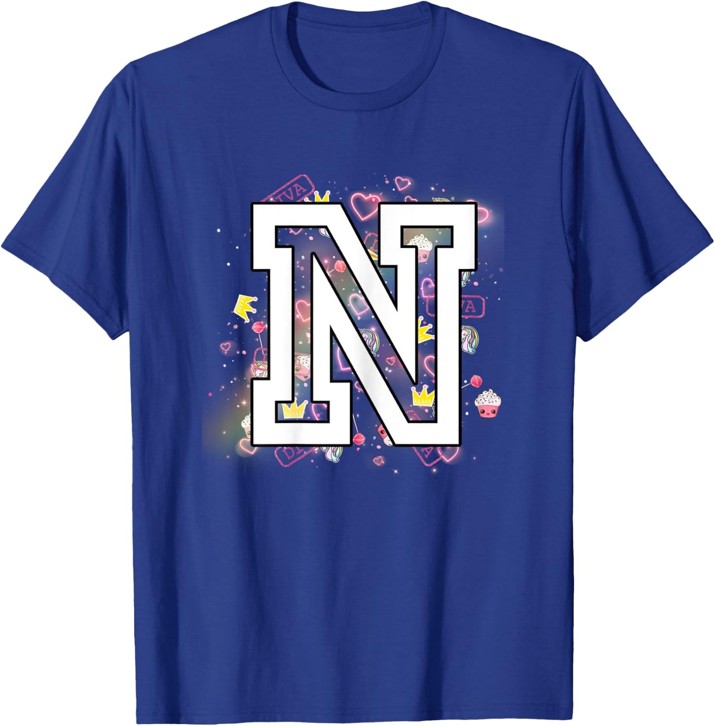Kids Letter N Clothing For a Girl Who's Name Starts With N T-Shirt - T-Shirt | Royal
