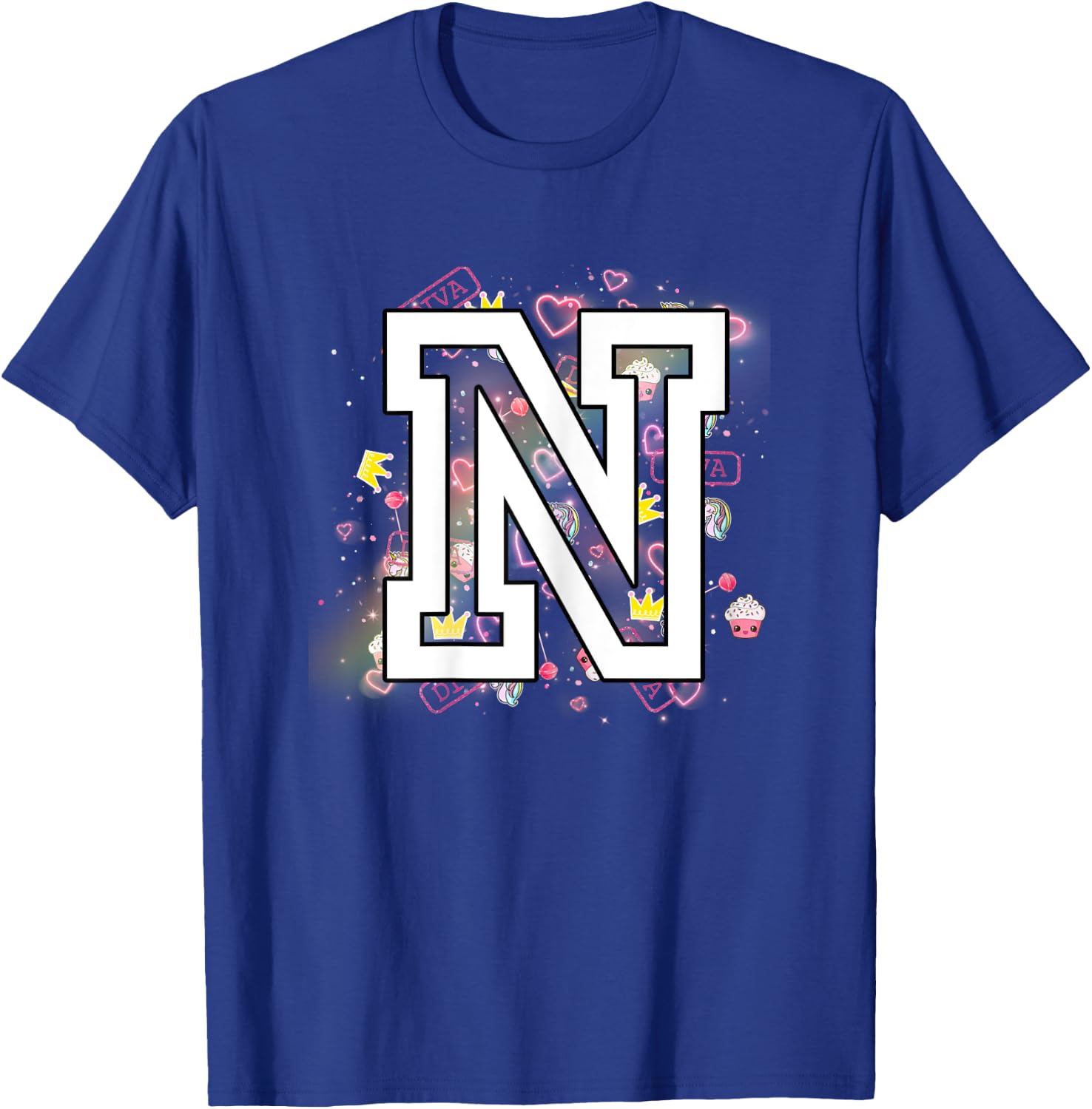 Kids Letter N Clothing For a Girl Who's Name Starts With N T-Shirt - T-Shirt | Royal
