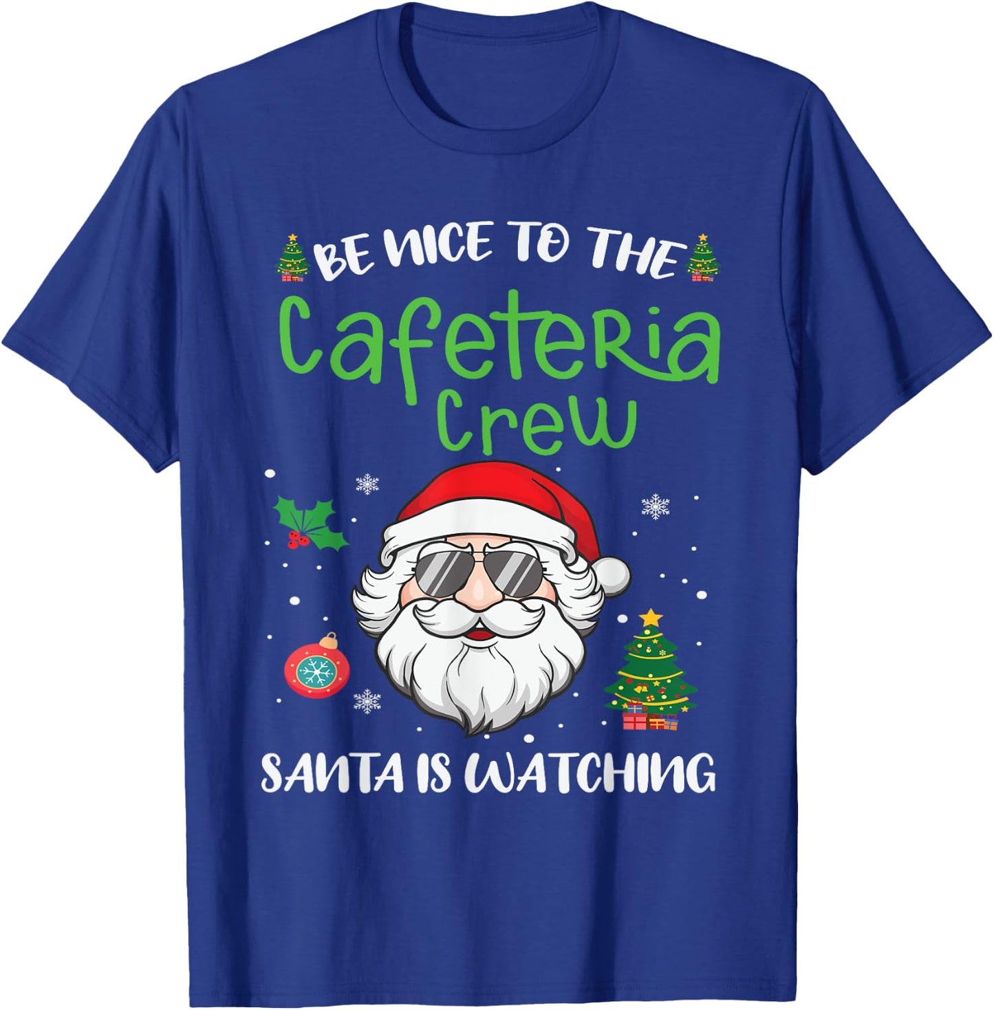 Funny Cafeteria Squad Crew Christmas School Lunch Lady X'mas T-Shirt - T-Shirt | Royal