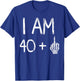 I Am 40 Plus Middle Finger Skeleton Bone funny 41th birthday T-Shirt - T-Shirt | Royal