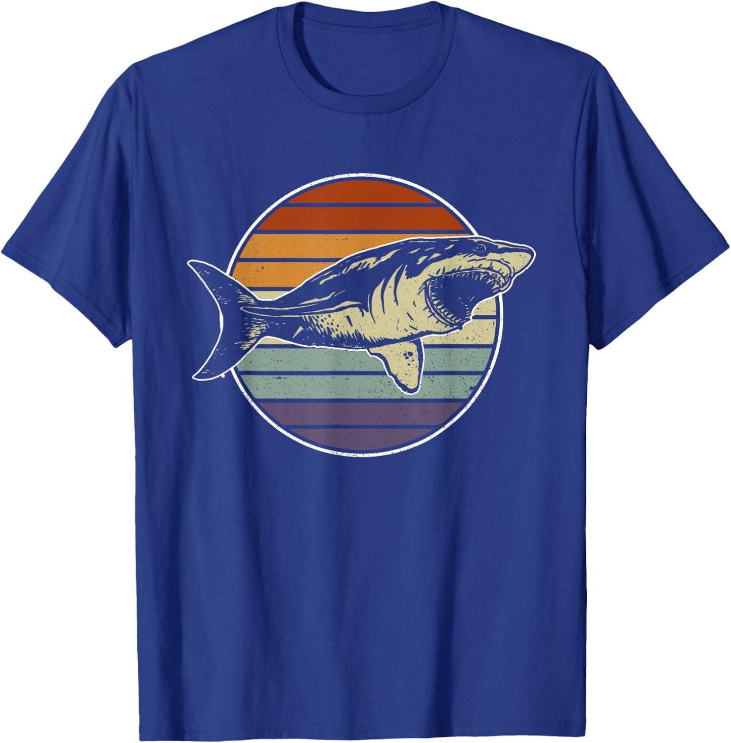 Retro Megalodon Tooth Shark Lover T-Shirt - T-Shirt | Royal