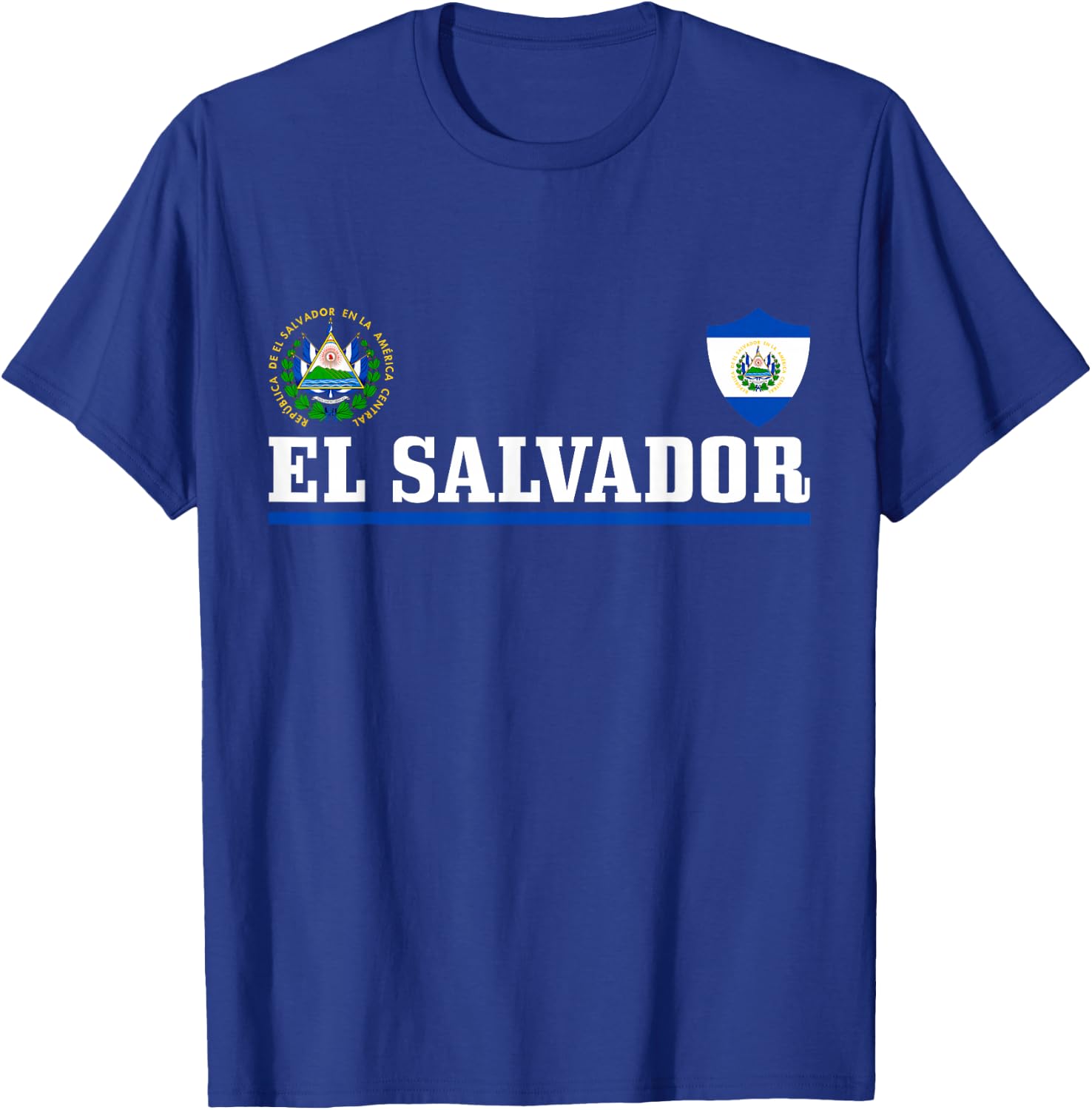 El Salvador Pride Salvadoran Flag T-Shirt - T-Shirt | Royal