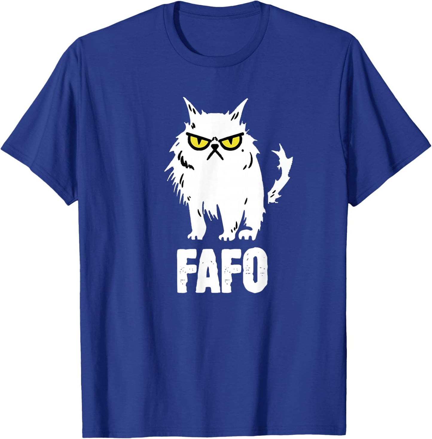 Funny Cat Designs -Adults FAFO Cat - Black - Small - Short Sleeve - - Classic Fit - All Seasons T-Shirt - T-Shirt | Royal