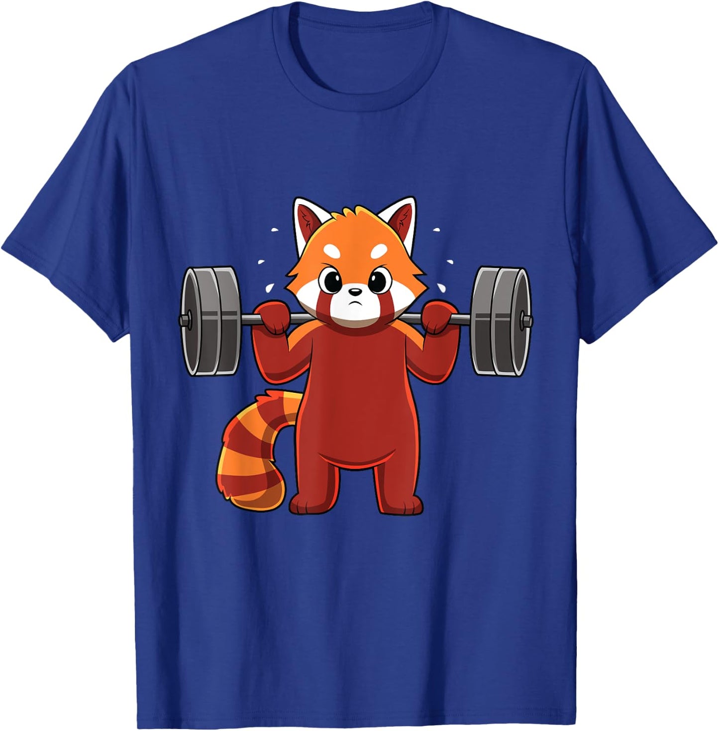 Kawaii Red Panda Weightlifting Funny Fitness Gym T-Shirt - T-Shirt | Royal