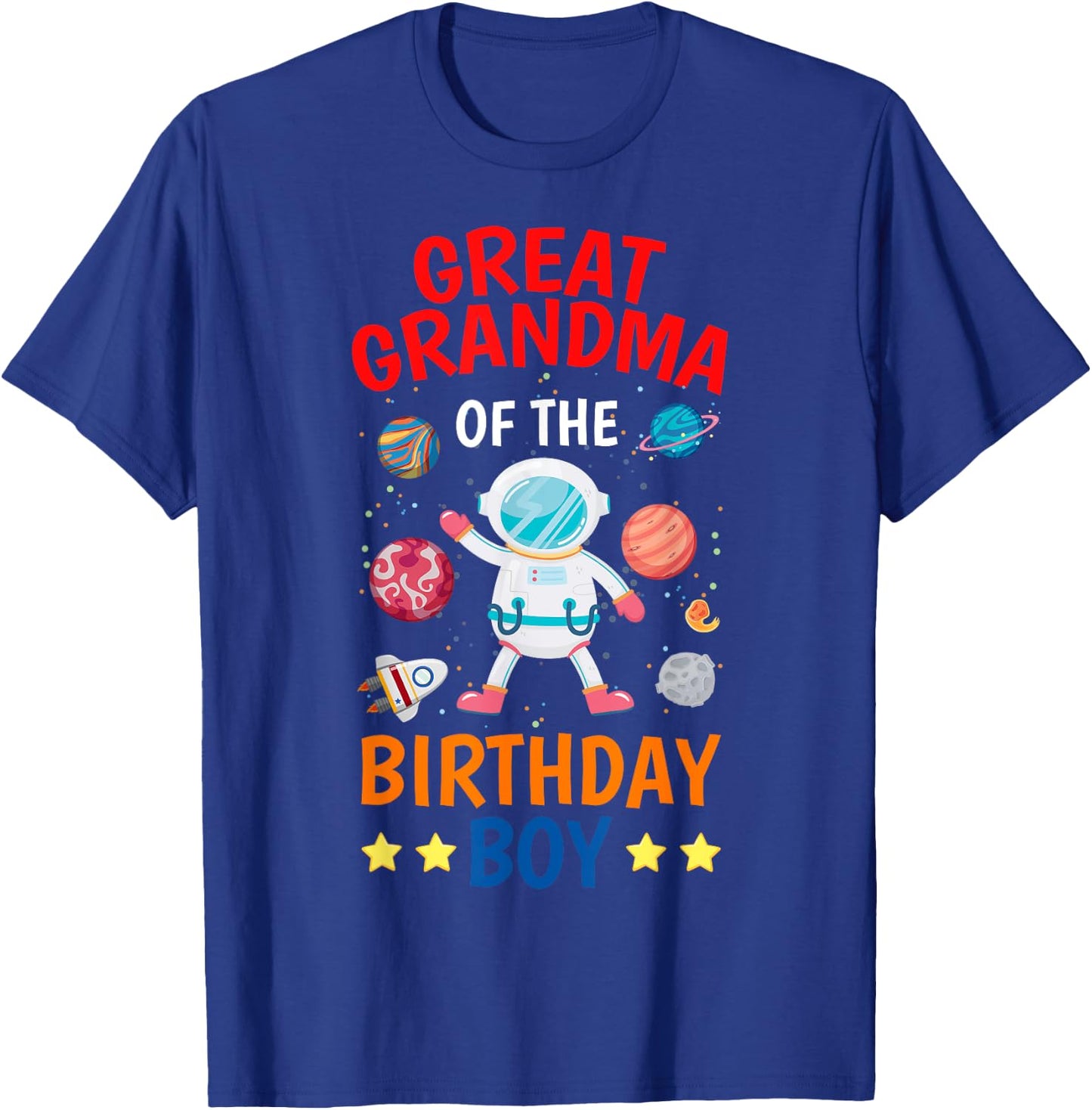 Great Grandma Of The Birthday Boy Space Planet Theme Bday T-Shirt - T-Shirt | Royal