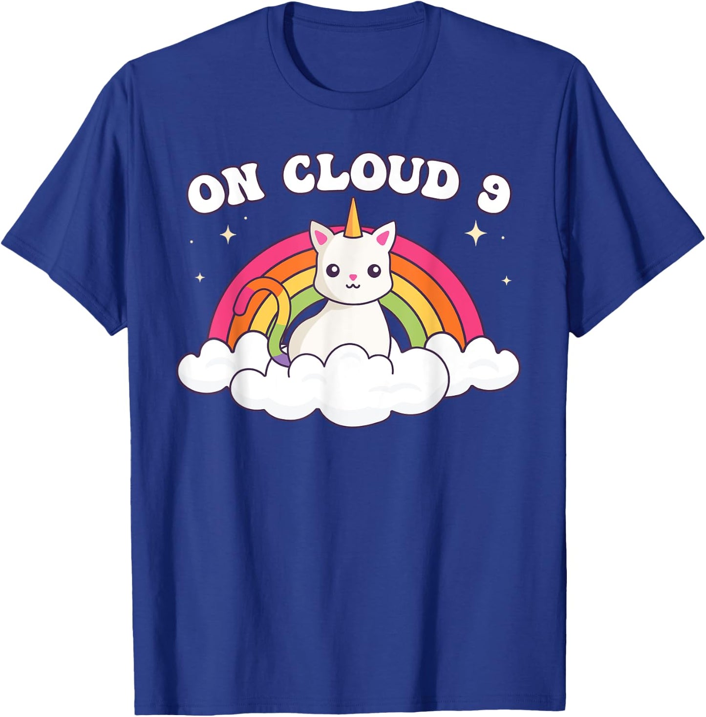 9th Birthday Girl Rainbow On Cloud Nine T-Shirt - T-Shirt | Royal