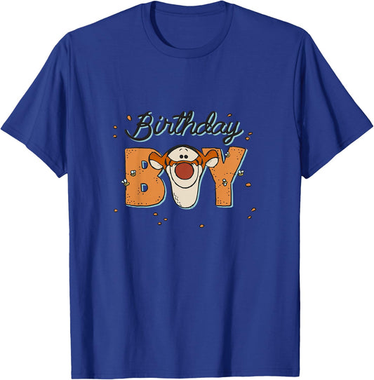 Kids Disney Winnie The Pooh Birthday Boy Tigger Face Youth T-Shirt - T-Shirt | Royal