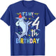 Its My 4th Birthday Dabbing Hammerhead Shark T-Shirt - T-Shirt | Royal